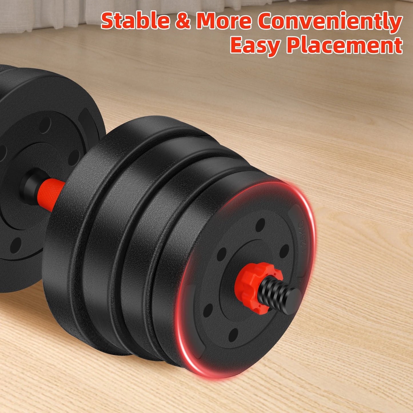 66 LBS Adjustable Dumbbell Set, Free Weights Dumbbells Set for Workout, Black