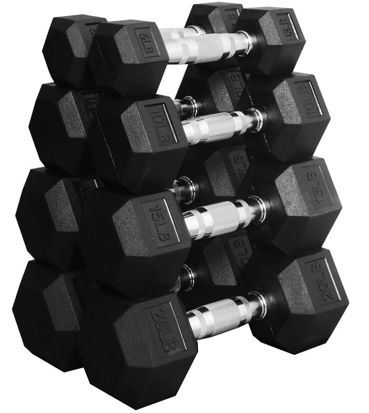 100 LB Dumbbell Set, Pairs of 5 Lb, 10 Lb, 15 Lb and 20 Lb